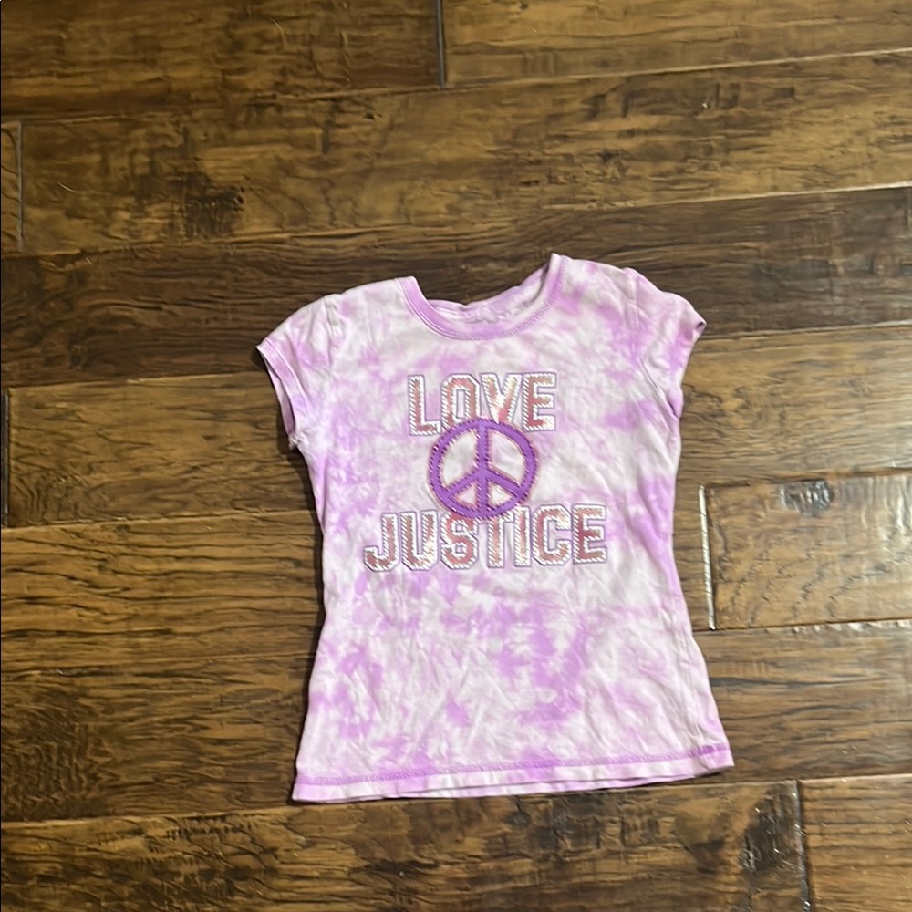 Justice Kids Purple Tie-Dye Peace T-Shirt